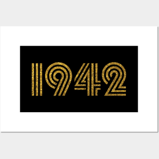 1942 Birth Year Glitter Effect Posters and Art